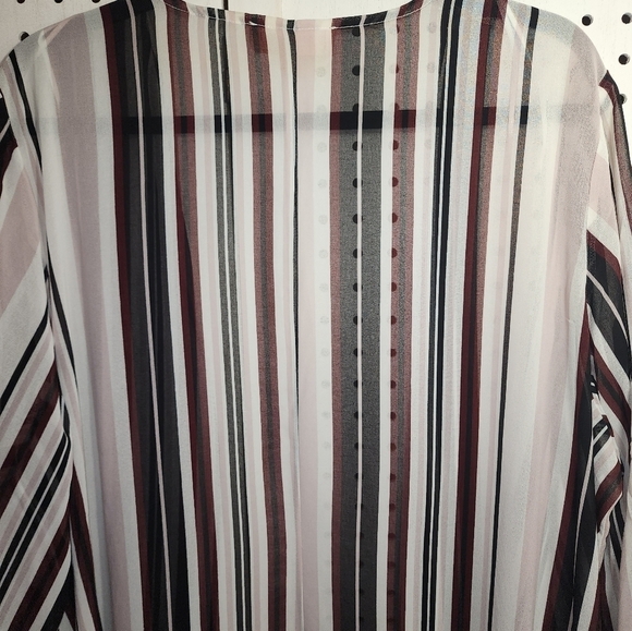 Philosophy 2X Striped Maroon Black Pink Marina Kimono Boho - Picture 6 of 7